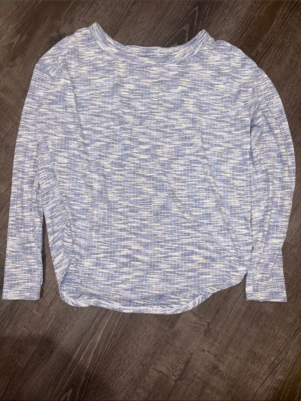 Lou & Grey Lightweight Heathered Blue-White Long Sleeve Tee